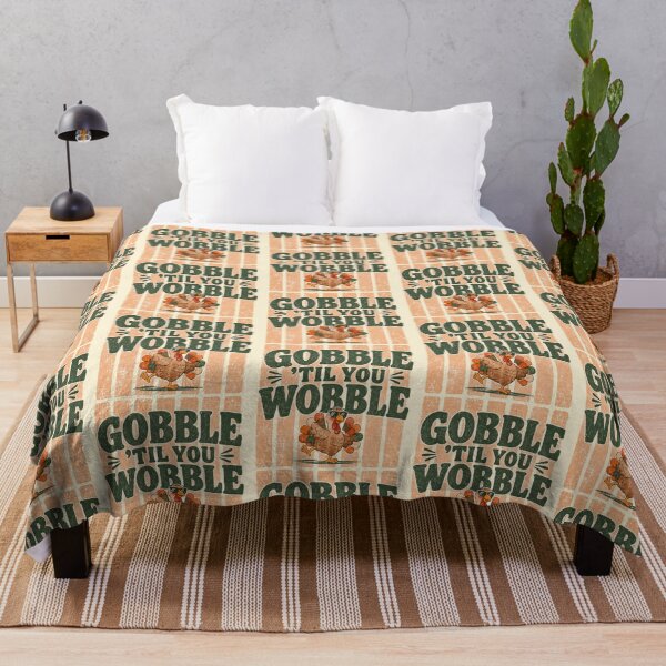 Item preview, Gobble Til You Wobble Funny Thanksgiving Turkey Retro Vintage designed and sold by Yellowriversss.