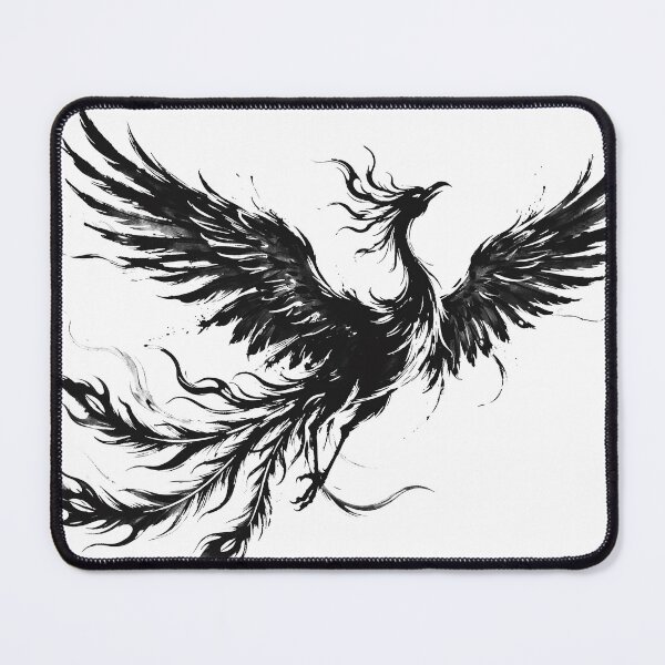 Item preview, Black Ink Phoenix - Japanese Sumi-e Rising Phoenix Tattoo Art designed and sold by Tsuiho_art.