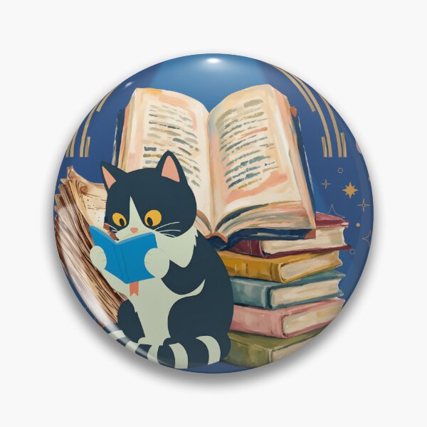 Item preview, One More Chapter Bookish Cat Feline designed and sold by aliyeus.