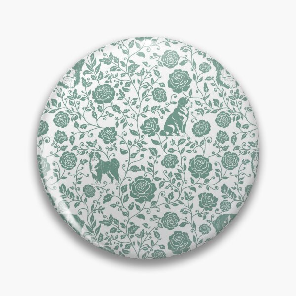 Item preview, Bernese Mountain Dog Floral Pattern | Elegant Botanical Dog Design Green designed and sold by WildLakePatterns.