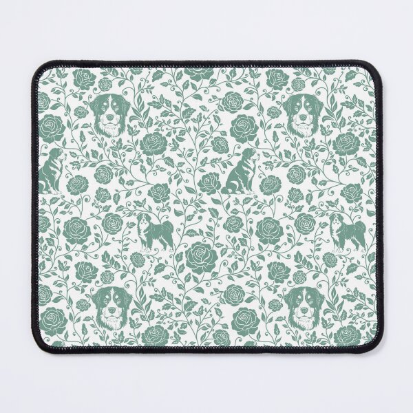Item preview, Bernese Mountain Dog Floral Pattern | Elegant Botanical Dog Design Green designed and sold by WildLakePatterns.