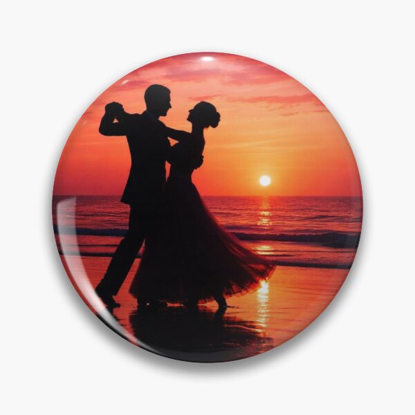Item preview, Romantic Couple Dancing at Sunset Beach designed and sold by AnamikaArtVibe.