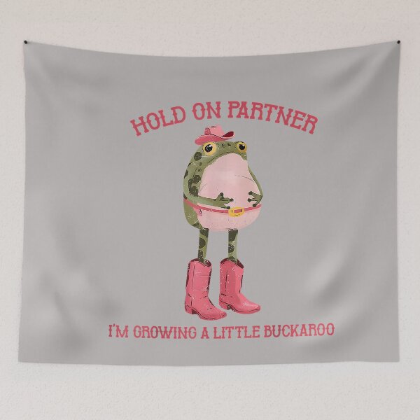 Item preview, Hold On Partner I'm Growing A Little Buckaroo Frog Pregnancy designed and sold by GreggRoss.