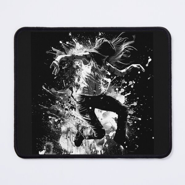 Item preview, Street Dancer in Fedora with Ink Splatter Monochrome Motion Art designed and sold by inkoutninja.