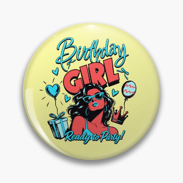 Item preview, Cool Birthday Girl Ready to Party Vintage Comic Print designed and sold by illeN-Art-World.
