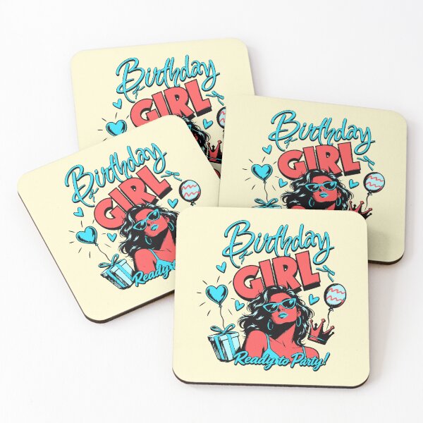 Item preview, Cool Birthday Girl Ready to Party Vintage Comic Print designed and sold by illeN-Art-World.