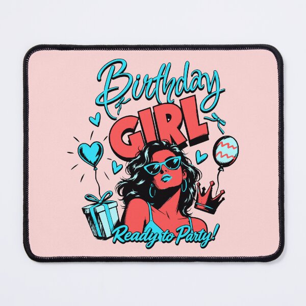 Item preview, Cool Birthday Girl Ready to Party Vintage Comic Print designed and sold by illeN-Art-World.