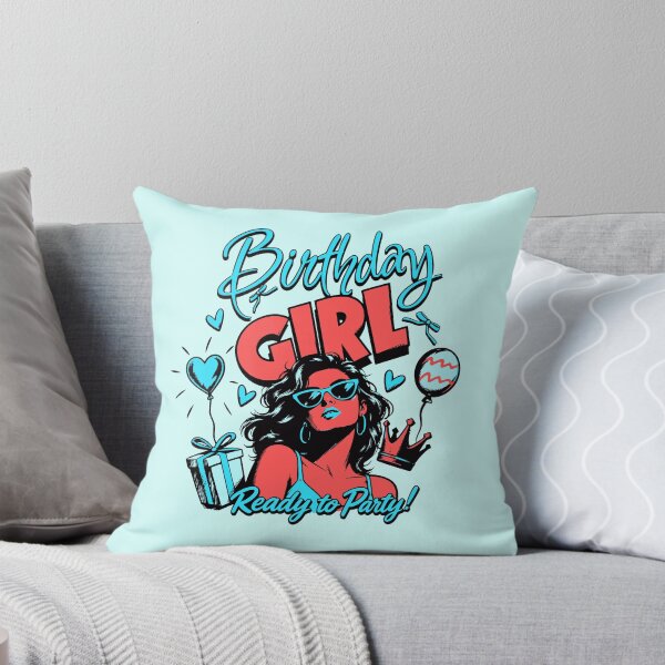 Item preview, Cool Birthday Girl Ready to Party Vintage Comic Print designed and sold by illeN-Art-World.