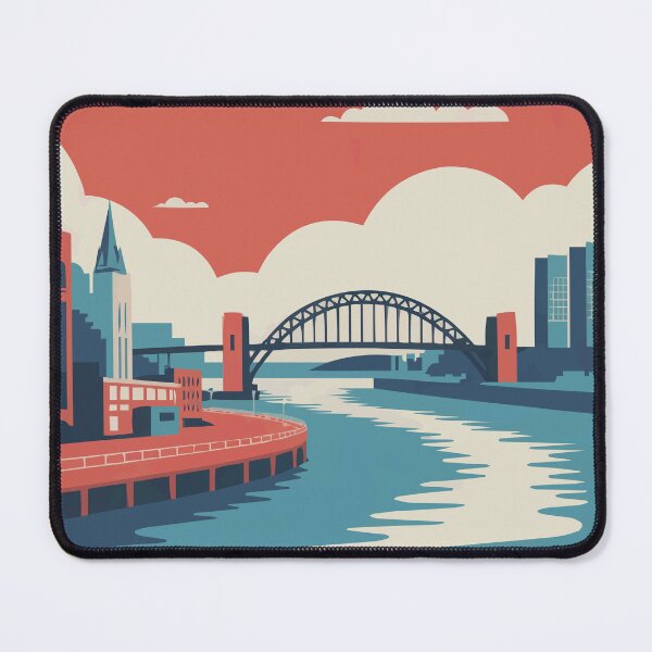 Item preview, NEWCASTLE Travel Art – Modern Tyne River City Illustration designed and sold by MarkedArtPrints.