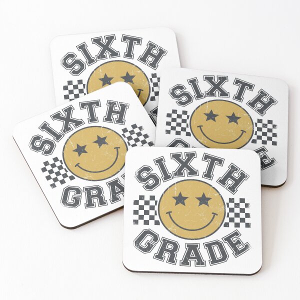Item preview, Sixth Grade Smiley Face Art Print - Retro Groovy Star Eyes Back to School Student Gift designed and sold by raedattia.