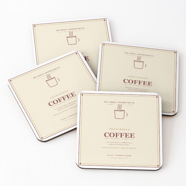 Item preview, Prescribed Coffee Vintage Apothecary Label Sticker Design designed and sold by Mega-Shopping.