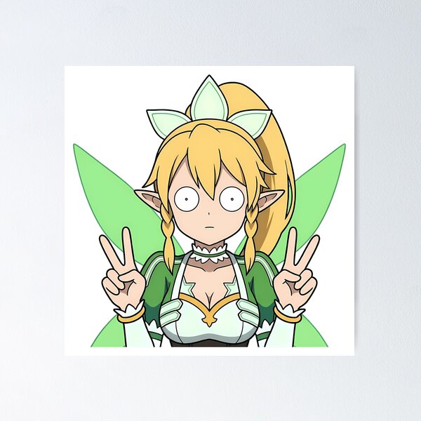 Item preview, Leafa Sword Art Online Green Fairy Double Peace Pose designed and sold by earlobejerk.