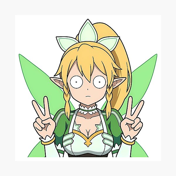 Item preview, Leafa Sword Art Online Green Fairy Double Peace Pose designed and sold by earlobejerk.