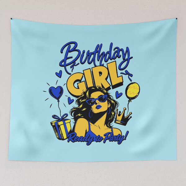 Item preview, Retro Birthday Girl Ready to Party Graphic Hoodie designed and sold by illeN-Art-World.