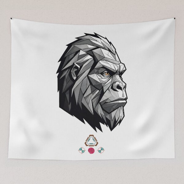 Item preview, Geometric Low-Poly Bigfoot Profile Minimalist Cryptid designed and sold by Whimsy Trail Co.