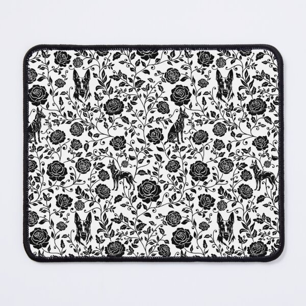 Item preview, Belgian Malinois Floral Pattern | Elegant Botanical Dog Design Black designed and sold by WildLakePatterns.