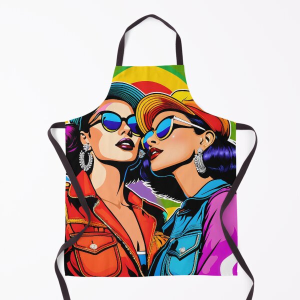 Item preview, Retro Vintage Lesbian Couple Pop Art Rainbow designed and sold by whimsiqueer.