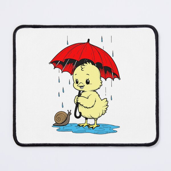 Item preview, Cute Cartoon Duckling with a Red Umbrella and Snail designed and sold by yornimaalfana15.