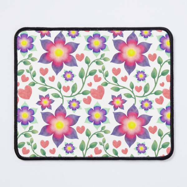 Item preview, Watercolor Floral Hearts Pattern | Romantic Pink Purple Flowers Botanical Seamless Design designed and sold by HopeAndHustle.