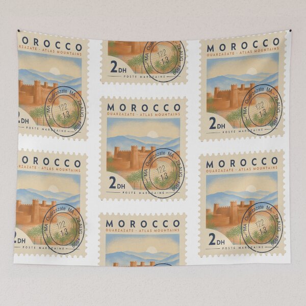 Item preview, Ouarzazate Morocco Desert Fort Atlas Ridge Stamp Sticker designed and sold by stickercuffs.