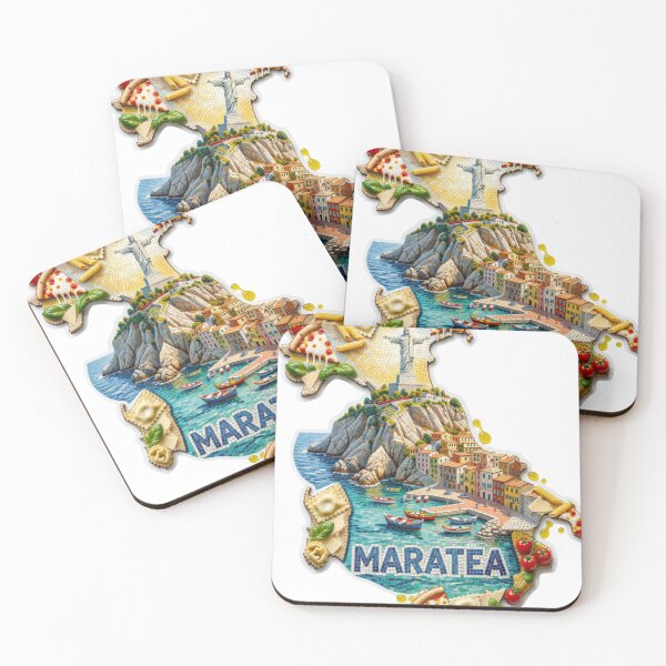 Item preview, Maratea Coastal Mosaic Travel Sticker Summer Souvenir designed and sold by Imaginarium of Chaos falcon88 .