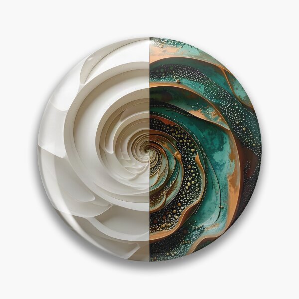 Item preview, Dual Spiral in Copper and White designed and sold by Vicky Brago-Mitchell®.
