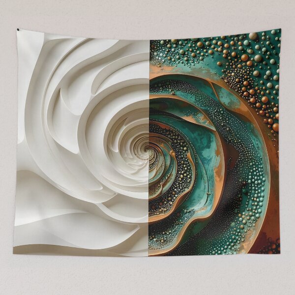 Item preview, Dual Spiral in Copper and White designed and sold by Vicky Brago-Mitchell®.