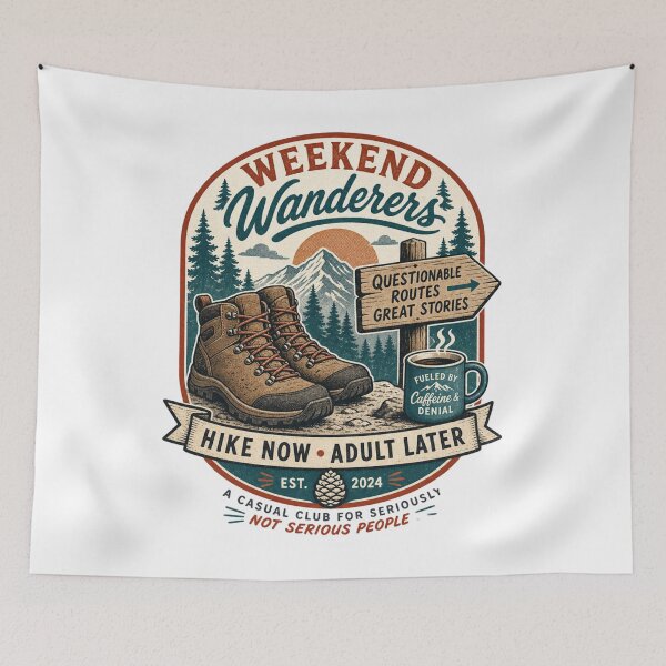 Item preview, Midlife Hiking Friends Retro Trail Club Design designed and sold by JansenGS.