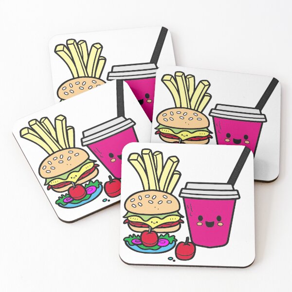 Item preview, Cute Cartoon Fast Food Set with Burger, Fries, and Soda designed and sold by yornimaalfana15.
