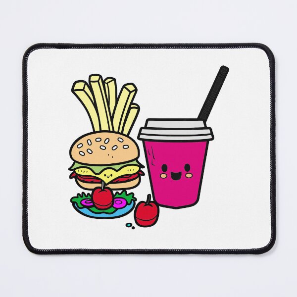 Item preview, Cute Cartoon Fast Food Set with Burger, Fries, and Soda designed and sold by yornimaalfana15.