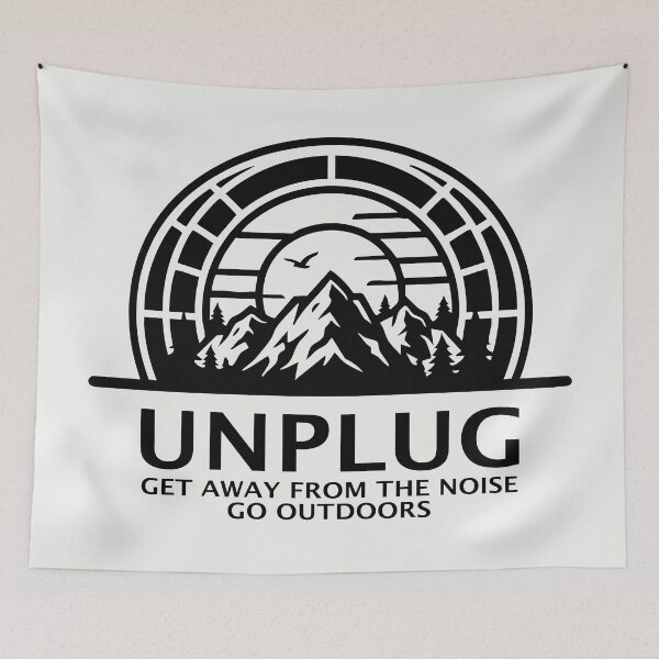 Item preview, UNPLUG Get Away from the Noise Go Outdoors Mountain Graphic designed and sold by ShirtRemarks.