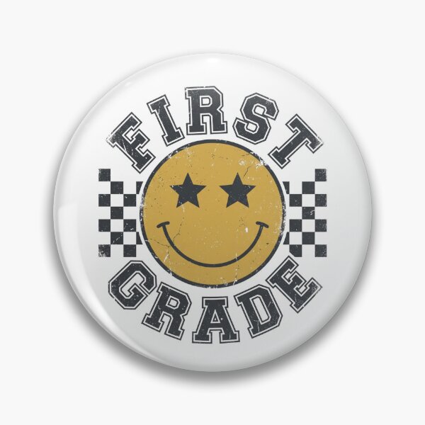Item preview, First Grade Smiley Face Art Print - Retro Groovy Star Eyes Back to School Student Gift designed and sold by raedattia.