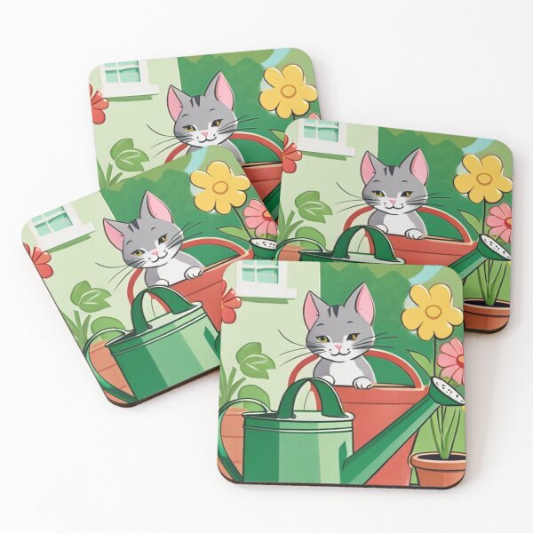 Item preview, Illustration - Stylized Domestic Feline, Colorful Bucolic Scene designed and sold by World-Pets.
