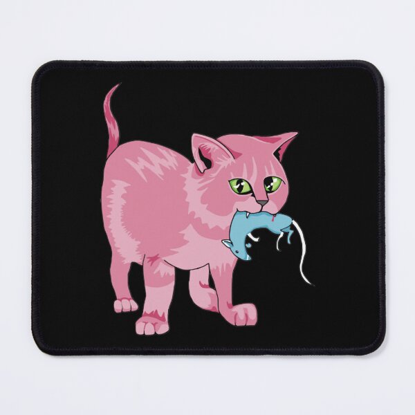 Item preview, Viciously Cute Funny Pink Cat Catching Toy Mouse Art designed and sold by macpeterse.