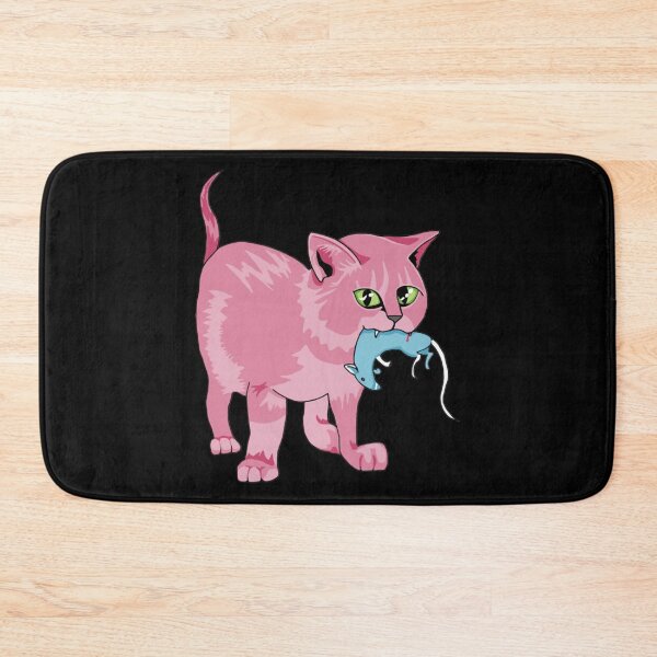 Item preview, Viciously Cute Funny Pink Cat Catching Toy Mouse Art designed and sold by macpeterse.