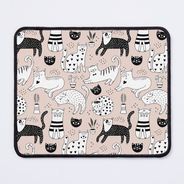 Item preview, Black and White Cats Allover Pattern designed and sold by TeeGeeTees.