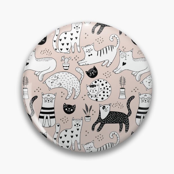 Item preview, Black and White Cats Allover Pattern designed and sold by TeeGeeTees.