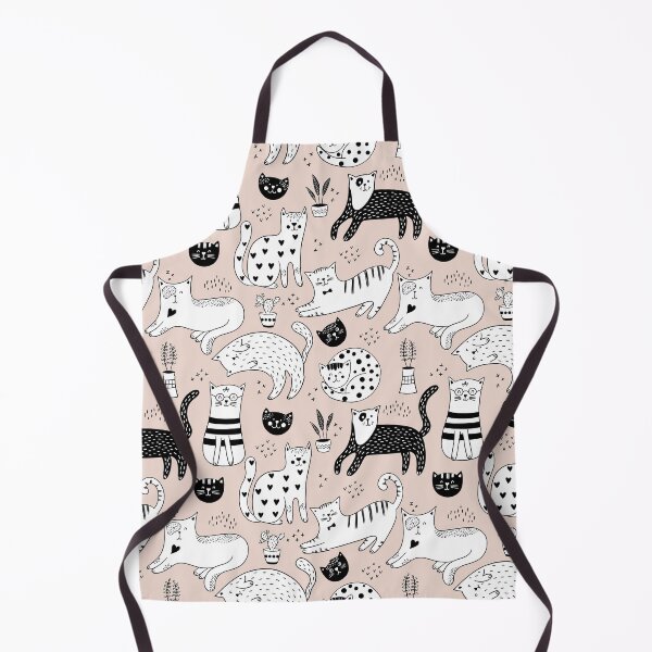 Item preview, Black and White Cats Allover Pattern designed and sold by TeeGeeTees.