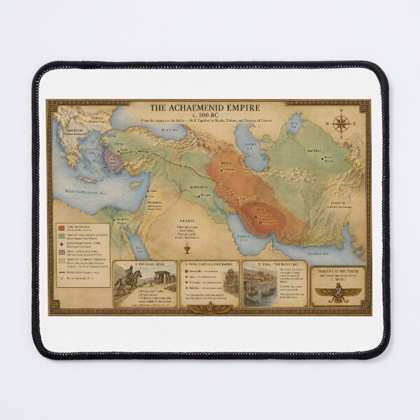 Item preview, The Achaemenid Empire, c. 500 BC — Historical Map Print designed and sold by The Painted Fence.