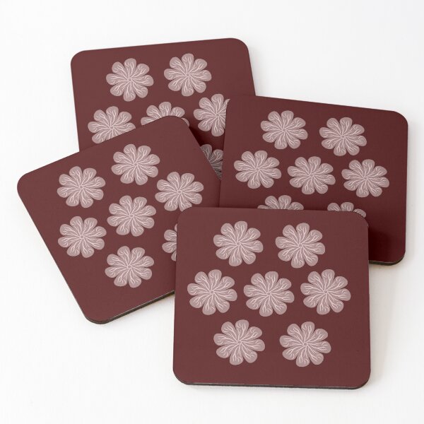 Item preview, Dusty Pink Floral Motif Dark Maroon Pattern designed and sold by Jyoti-Quotes.