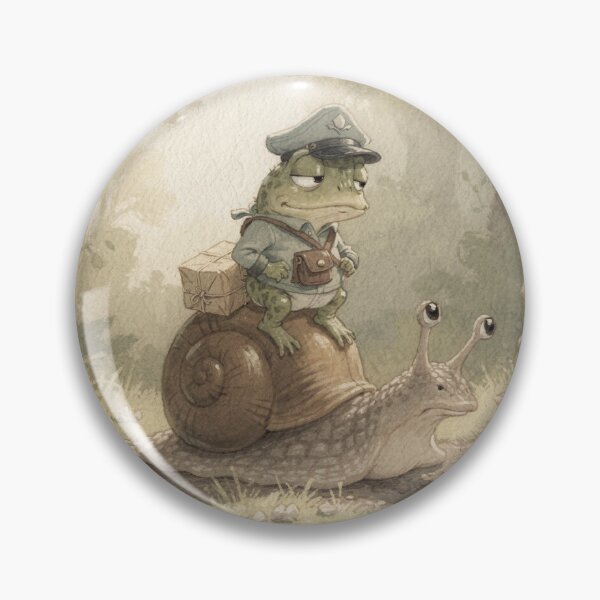 Item preview, Toad Courier and the Slow Snail Funny Cottagecore Art designed and sold by PictorialWhimsy.