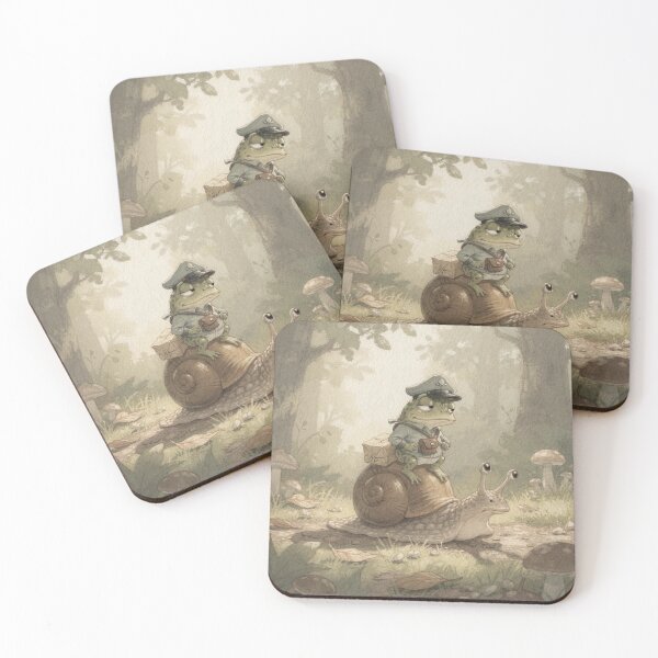 Item preview, Toad Courier and the Slow Snail Funny Cottagecore Art designed and sold by PictorialWhimsy.