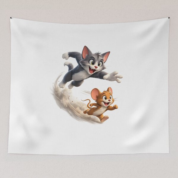 Item preview, Funny Cat Chasing Mouse Cartoon | Cute 3D Animal Illustration Sticker | Playful T-Shirt Gift for Cat Lovers designed and sold by Flownow.