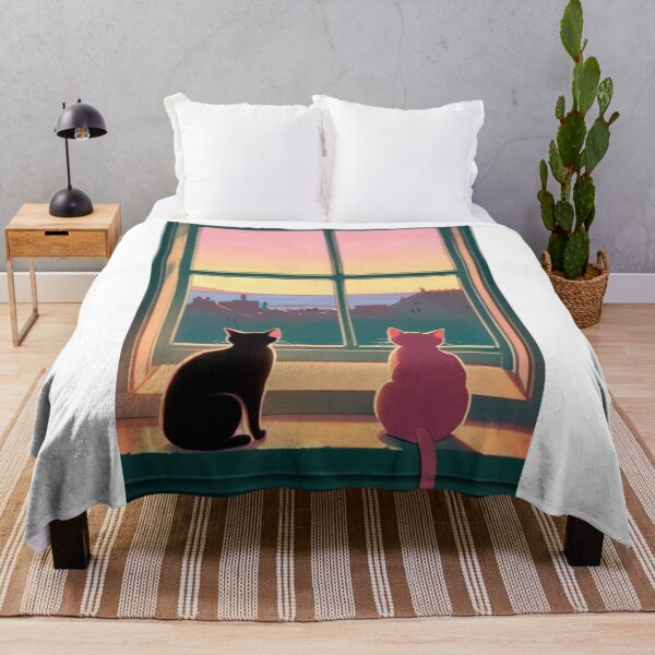 Item preview, Illustration - Stylized Feline and Nighttime Ambience, Daydream by the Window designed and sold by World-Pets.