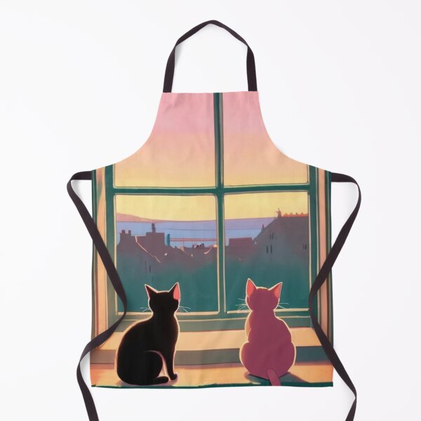Item preview, Illustration - Stylized Feline and Nighttime Ambience, Daydream by the Window designed and sold by World-Pets.