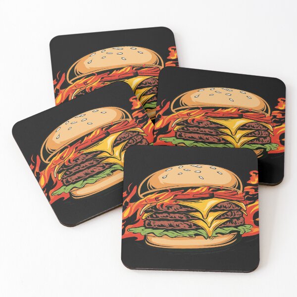 Artikelvorschau, Flaming Burger Art entworfen und verkauft von Living With Dan.