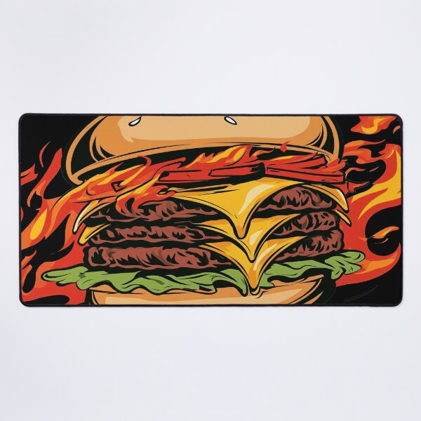 Item preview, Flaming Burger Art designed and sold by Living With Dan.
