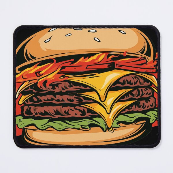 Item preview, Flaming Burger Art designed and sold by Living With Dan.