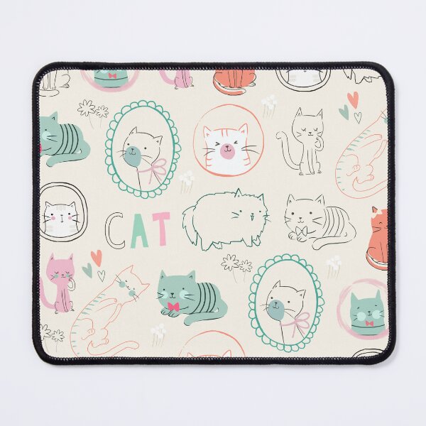 Item preview, Cats Galore Green Orange Black and White on Off-White Allover Background  designed and sold by TeeGeeTees.