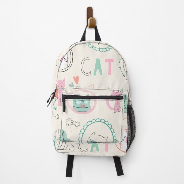Item preview, Cats Galore Green Orange Black and White on Off-White Allover Background designed and sold by TeeGeeTees.